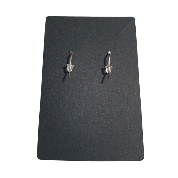 Gold Tone Blue Beaded Dangle Earrings Lightweight Hook Elegant Jewelry Mom Gift - Picture 4 of 4